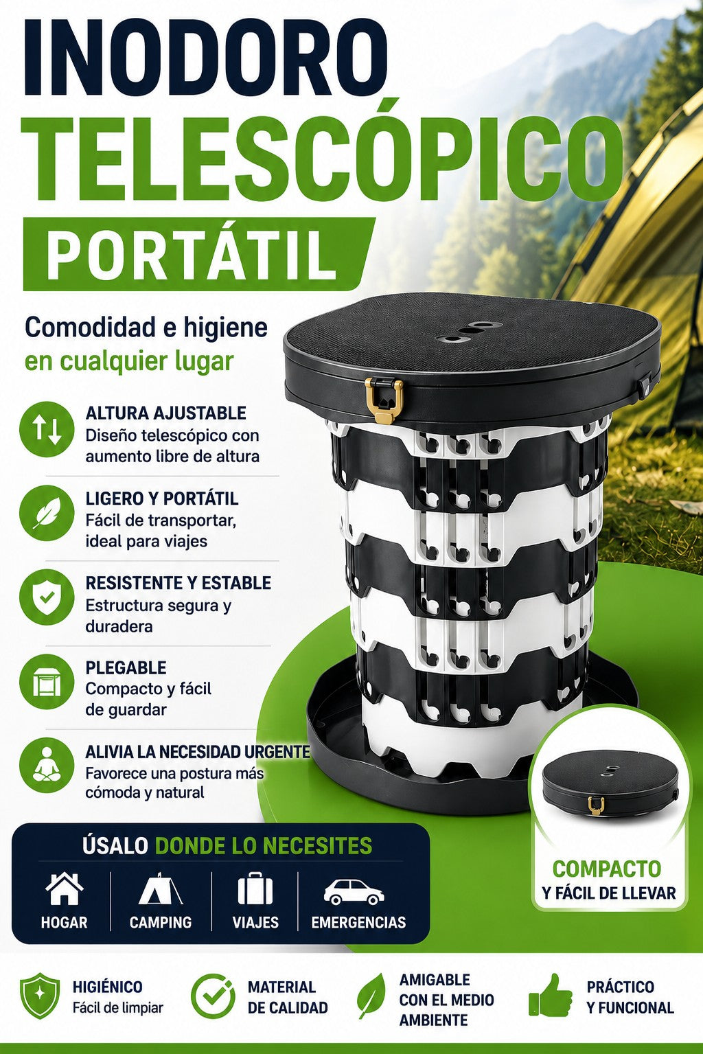 Inodóro Telescópico Portátil