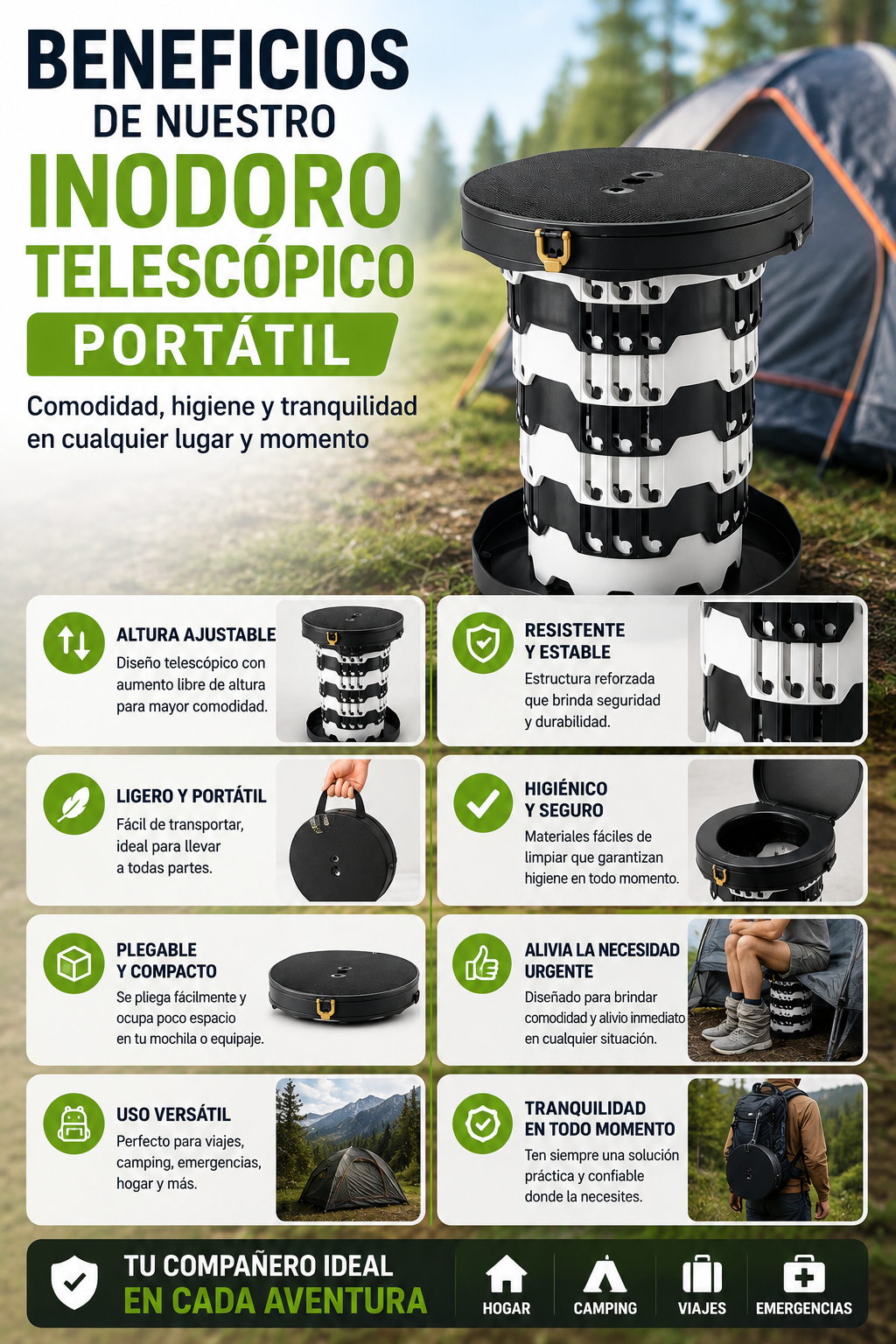 Inodóro Telescópico Portátil